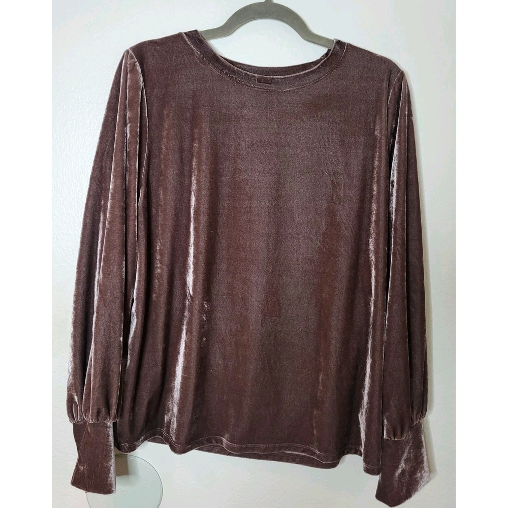 NEW Ava & Viv Velour Stretch Long Sleeve Blouse Size 14W Plus Size X Party Event